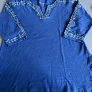 Soft Surroundings top, blue, size L